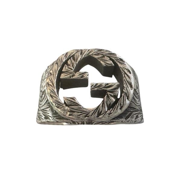 Gucci Interlocking G Arabesque Ring Sterling Silver - Picture 1 of 16